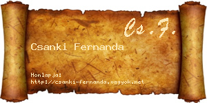 Csanki Fernanda névjegykártya